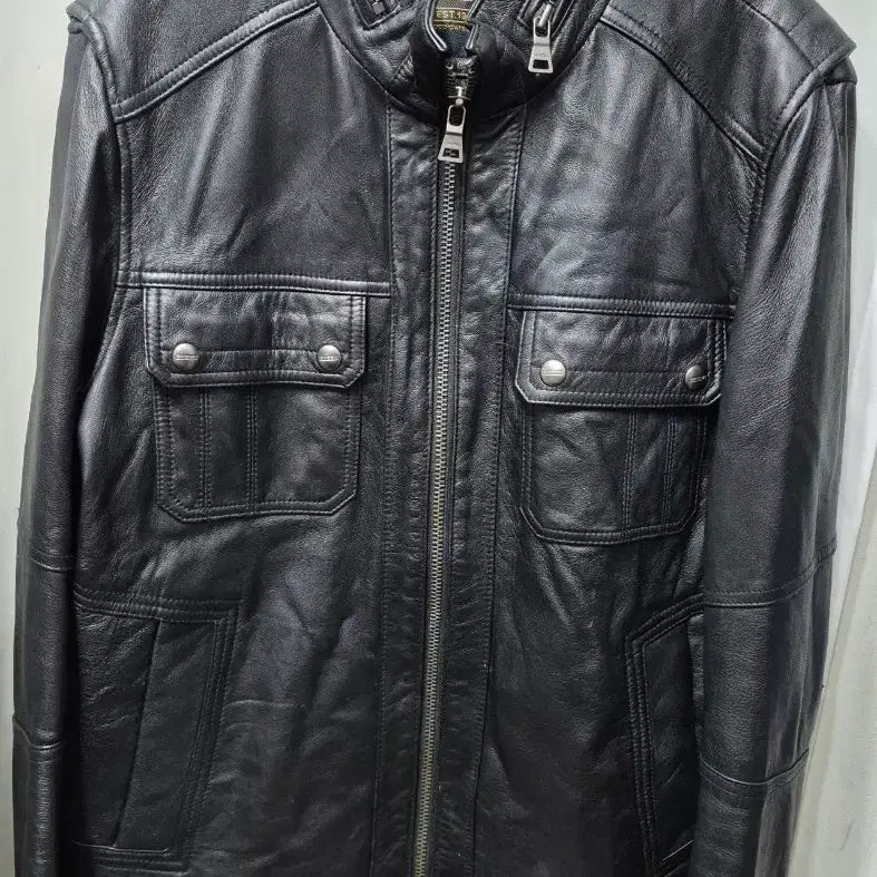 [BUNJANG] Guess Leather Jacket Black / 게스 양가죽 자켓 블랙