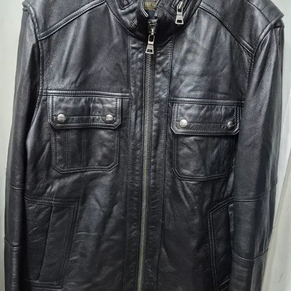 [BUNJANG] Guess Leather Jacket Black / 게스 양가죽 자켓 블랙