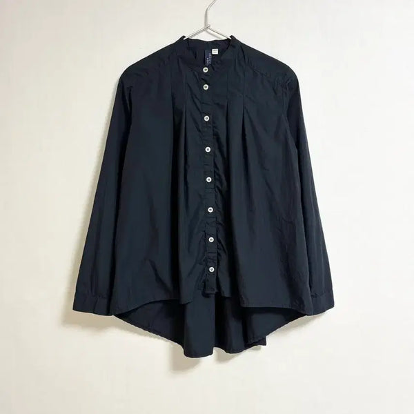 [BUNJANG] Chloro Sister Navy Cotton 100% Pintuck Shirt / 네이비 핀턱 셔츠