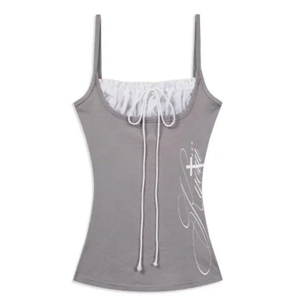 [BUNJANG] Kyoi String Shirring Sleeveless Top / 쿄이 스트링 셔링 슬리브리스