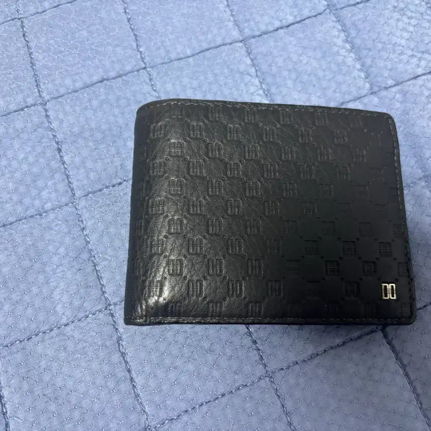 [BUNJANG] Daks Lewis Black Embossed DD Pattern Bifold Wallet / 닥스 루이스 블랙 엠보 DD 패턴 반지갑