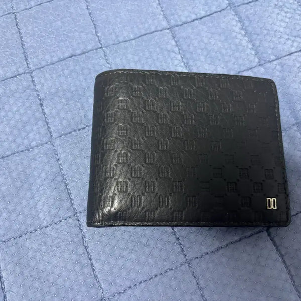 [BUNJANG] Daks Lewis Black Embossed DD Pattern Bifold Wallet / 닥스 루이스 블랙 엠보 DD 패턴 반지갑