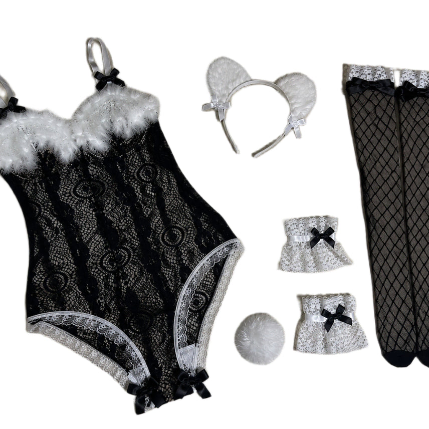 [BUNJANG] Rabbit Cosplay Bodysuit Set / 토끼 코스프레 바디수트 세트 (착샷)