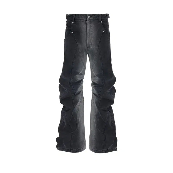 [BUNJANG] Surgery Fold Bend Black Denim Pants S / 써저리 폴드벤드 진 블랙 데님 팬츠 바지 S