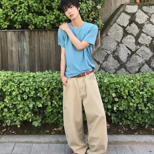 [BUNJANG] Musinsa Signature Beige Curtain Chino Pants / 무신사 시그니처 베이지 커튼팬츠 치노팬츠