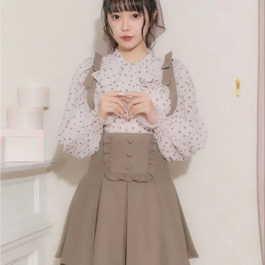 [BUNJANG] Pium Suspender Skirt (Jirai Kei Style) / 일브 피움 pium 양산형 지뢰계 양지뢰 서스펜더 스커트