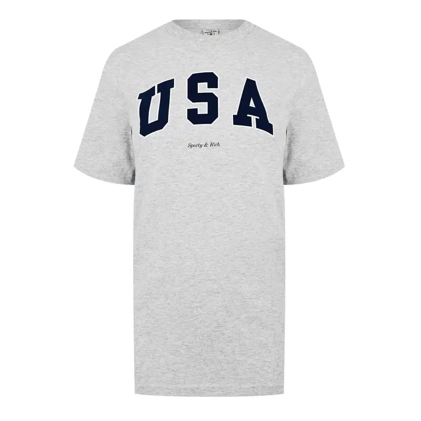 [BUNJANG] Sporty & Rich USA T-Shirt Grey / 스포티앤리치 USA 반팔 티셔츠 그레이