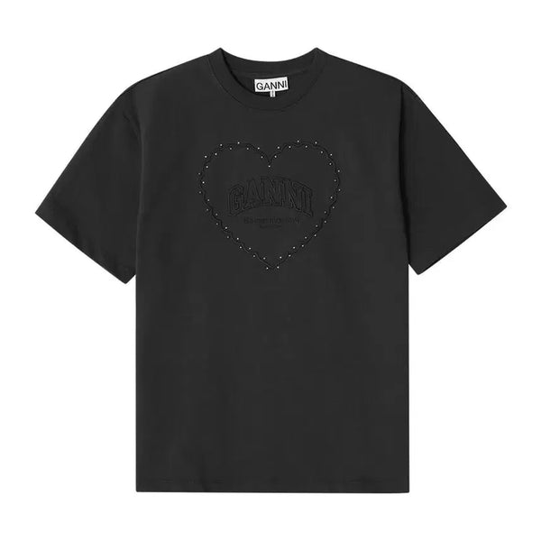 [BUNJANG] GANNI Heart Logo Short Sleeve T-shirt / (정품)GANNI 하트 로고 반팔 티셔츠
