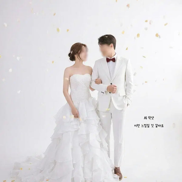 [BUNJANG] Fiorinda Tiered Ruffle Wedding Dress / 이탈리아 수입 드레스 Fiorinda 티어드 러플 웨딩드레스 (셀프웨딩 야외스냅 연주회 무대복)