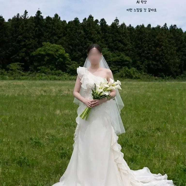 [BUNJANG] CARLO PIGNATELLI COUTURE 100% Silk One-Shoulder Dress / 이탈리아 수입 드레스 CARLO PIGNATELLI 100% 천연실크 원숄더 드레스 (셀프웨딩 야외스냅 연주회 무대복)