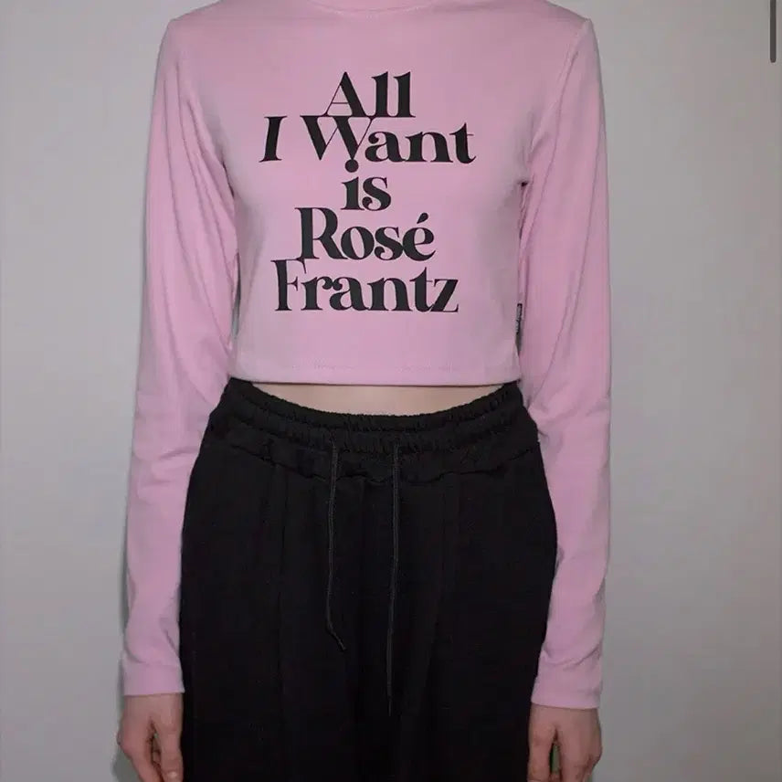 [BUNJANG] Pale Jade Lettering Long Sleeve Pink / 로제프란츠 레터링 롱슬리브