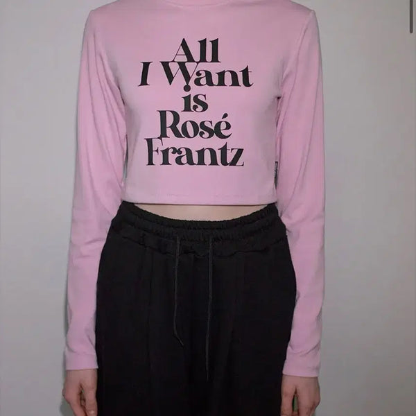 [BUNJANG] Pale Jade Lettering Long Sleeve Pink / 로제프란츠 레터링 롱슬리브