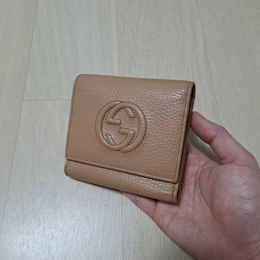 [BUNJANG] Gucci Soho Tri-fold Flap Wallet Beige / [100%/정품] 구찌 소호 트리폴드 플랩 지갑 베이지