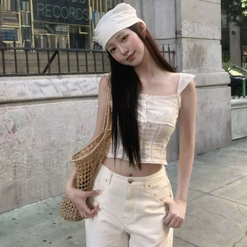 [BUNJANG] The Barnet Rosalie Lace Smocked Blouse White M / 더바넷 로살리에 레이스 스모크 블라우스 화이트