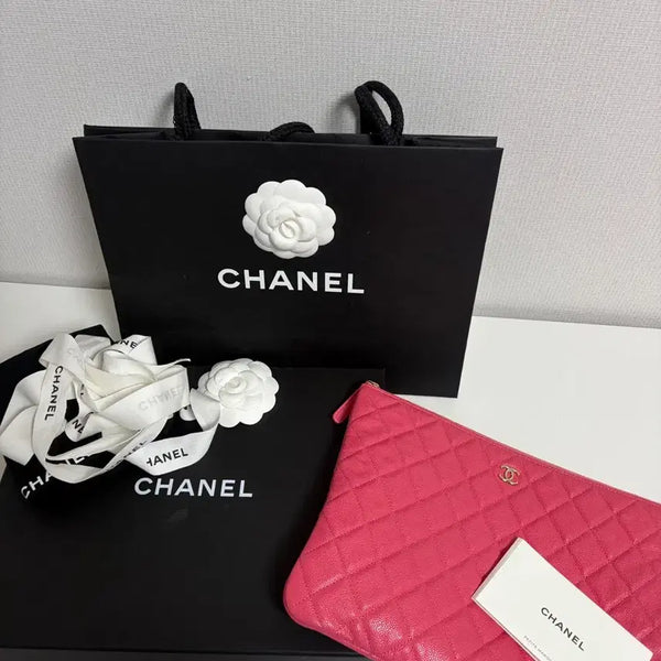 [BUNJANG] Chanel Quilted Pouch Pink / 샤넬 퀼팅 파우치 핑크