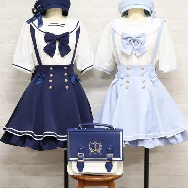 [BUNJANG] Amavel Merhen Marine Short Sleeve Sailor Blouse / Amavel 아마벨 메르헨 마린 반소매 세일러 블라우스