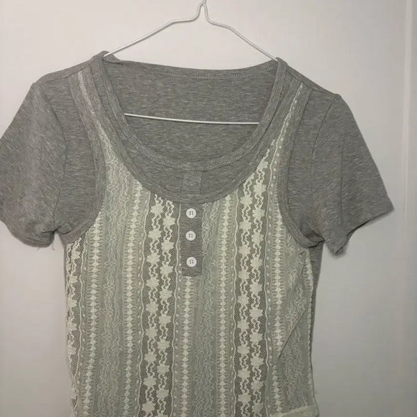 [BUNJANG] Integrated Half-Sleeve T-Shirt / 일체형 반팔티셔츠