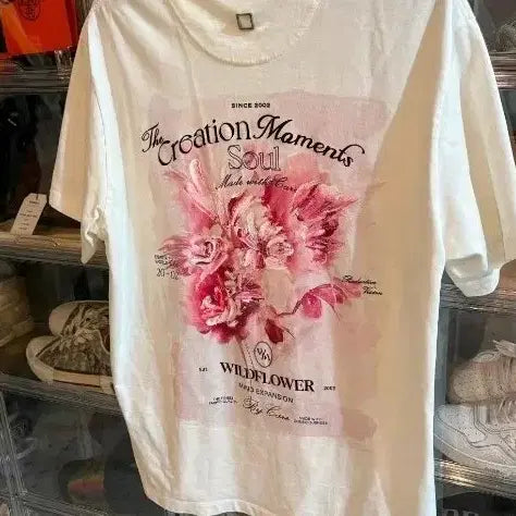 [BUNJANG] Woo Young Mi 25SS Wildflower Oversized White T-Shirt XL / [정품]우영미 신상 와일드플라워 화이트 오버핏 티셔츠XL