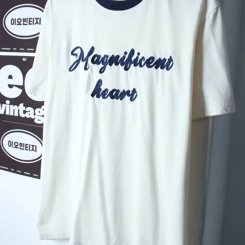 [BUNJANG] Drawfit Lettering Short Sleeve T-shirt Ivory / (M-L) 드로우핏 반팔 티셔츠 레터링 아이보리 놈코어-H35872