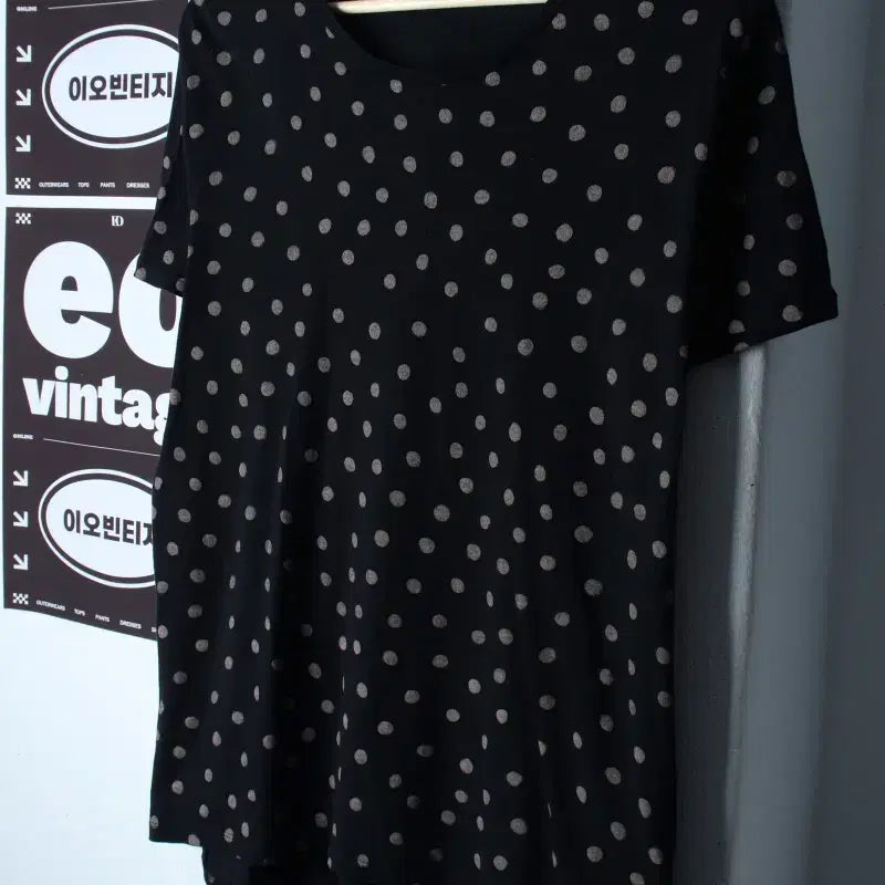 [BUNJANG] Zara Y2K Dot Half Sleeve T-Shirt Black / W(XL) 자라 반팔 티셔츠 Y2K 도트 블랙 키치-H35877