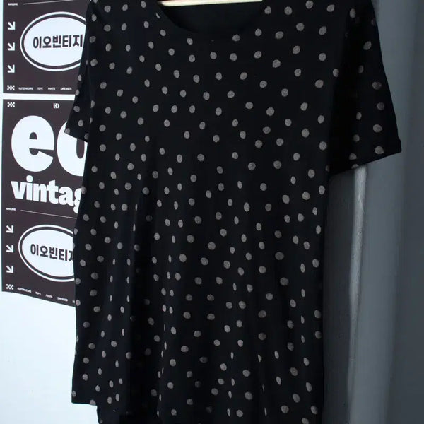 [BUNJANG] Zara Y2K Dot Half Sleeve T-Shirt Black / W(XL) 자라 반팔 티셔츠 Y2K 도트 블랙 키치-H35877