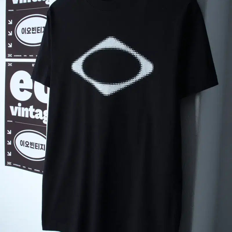 [BUNJANG] Mischief Rhombus Big Logo Black T-Shirt / W(M-L) 미스치프 반팔 티셔츠 롬버스 빅로고 블랙 스트릿-H35879