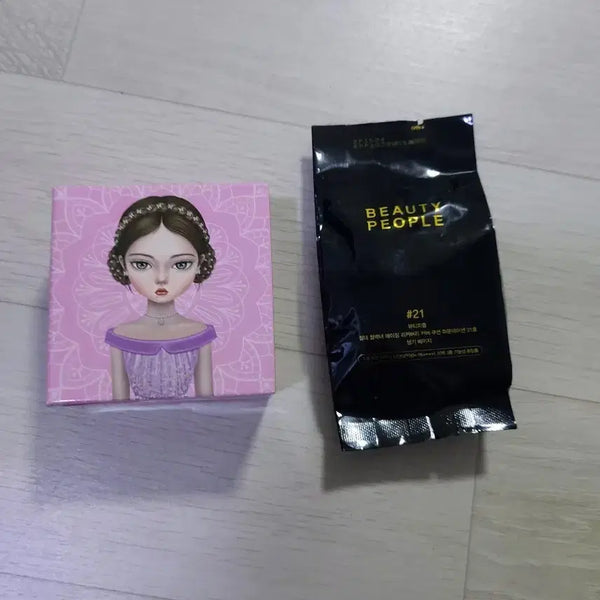[BUNJANG] Beauty People Cheolbyeoknyeo Cushion Foundation (21 Light Beige) - Full Set (Main Product + Refill) / 뷰티피플 철벽녀 쿠션 21호 본품+리필