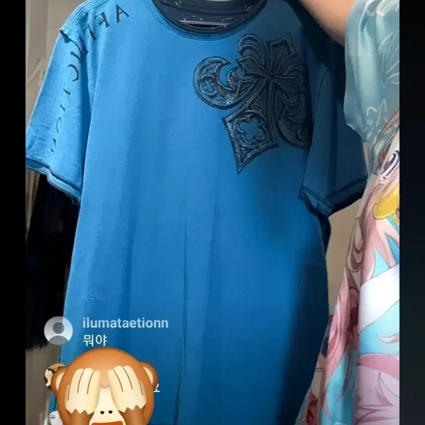 [BUNJANG] Affliction Blue T-Shirt / Affliction 블루반팔 티셔츠
