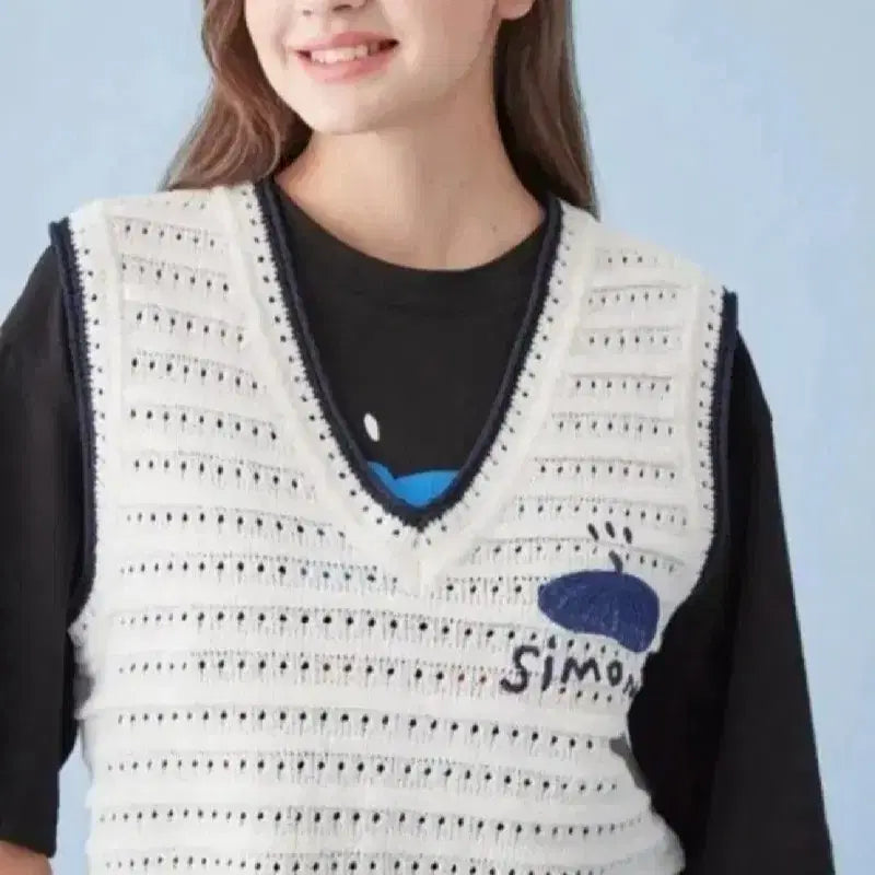 [BUNJANG] Ozzo Second Knit Vest Ivory Size 85 / 오즈세컨 니트 베스트 85사이즈