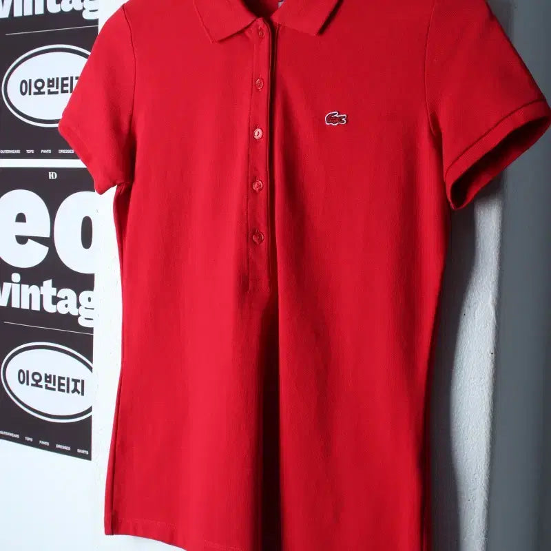 [BUNJANG] Lacoste T-Shirt Small Logo Red / W(M) 라코스테 반팔 카라 티셔츠 새상품 스몰로고 레드-H35912