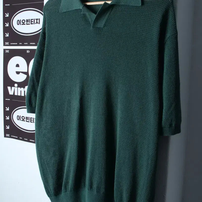 [BUNJANG] Raff Stores Short Sleeve Knit Polo T-Shirt V-Neck / (M-2XL) 라퍼지스토어 반팔 카라 티셔츠 니트 브이넥-H35917