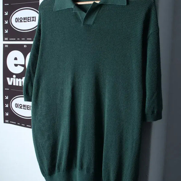 [BUNJANG] Raff Stores Short Sleeve Knit Polo T-Shirt V-Neck / (M-2XL) 라퍼지스토어 반팔 카라 티셔츠 니트 브이넥-H35917