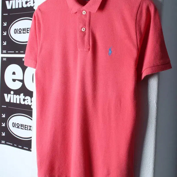 [BUNJANG] Polo Ralph Lauren Short Sleeve Collared T-Shirt Pink Solid Pony / (S) 폴로 랄프로렌 반팔 카라 티셔츠 핑크 무지 컬러포니-H35923