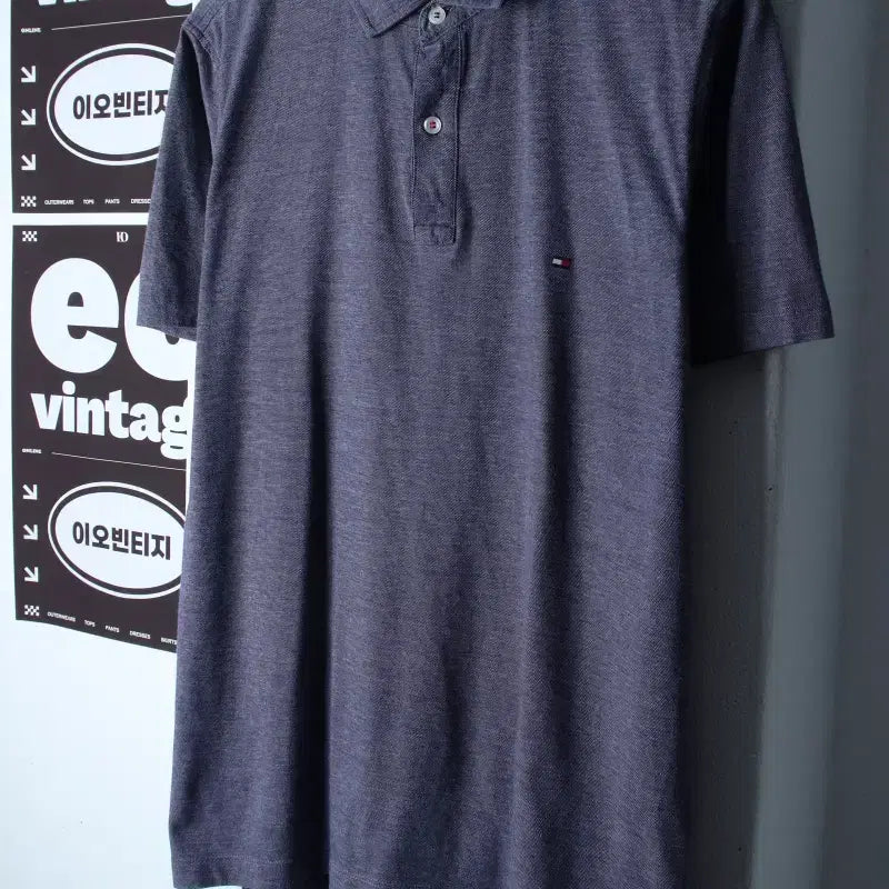 [BUNJANG] Tommy Hilfiger XL Navy Old School Short Sleeve Polo Shirt / (XL) 타미힐피거 반팔 카라 티셔츠 스몰로고 네이비 올드스쿨-H35928
