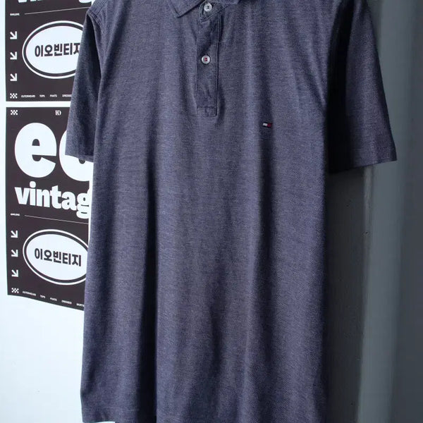 [BUNJANG] Tommy Hilfiger XL Navy Old School Short Sleeve Polo Shirt / (XL) 타미힐피거 반팔 카라 티셔츠 스몰로고 네이비 올드스쿨-H35928
