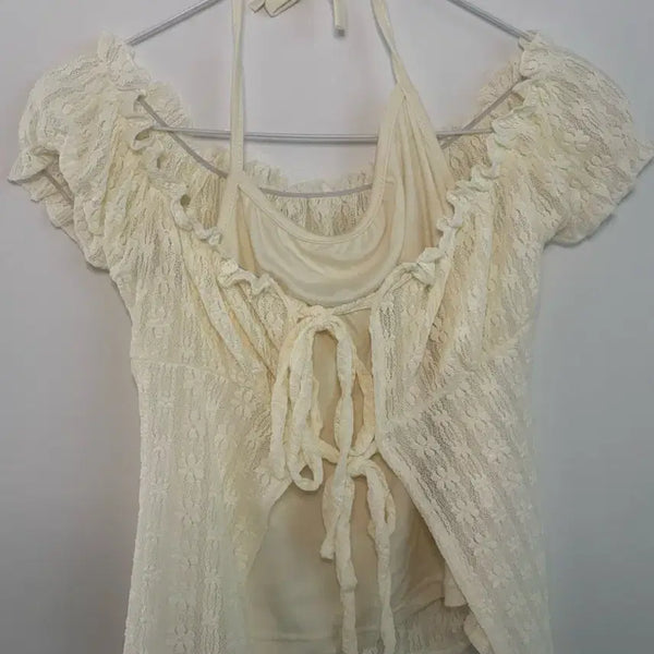 [BUNJANG] Yellow See-Through Blouse / 여름 블라우스