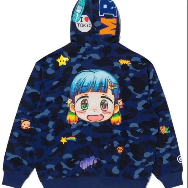[BUNJANG] BAPE Murakami Takashi Collaboration Shark Hoodie XL / XL)무라카미 다카시 디자이너 콜라보 베이프 샤크후드