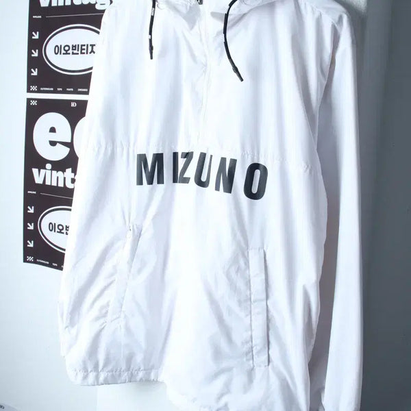 [BUNJANG] Mizuno Zip-Up Windbreaker Jumper Jacket Big Logo Anorak / (M-L) 미즈노 집업 바람막이 점퍼자켓 빅로고 아노락-H35974