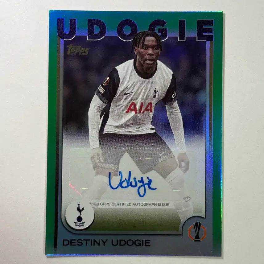 [BUNJANG] Destiny Udogie Autographed 99 Limited Edition Tops Soccer Card / [오토] 토트넘 데스티니 우도기 99한정 친필싸인 탑스 축구 카드