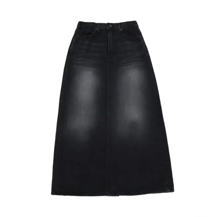 [BUNJANG] Fitsy Black Denim Long Skirt 3XL / 핏시 블랙 데님 롱 스커트 3XL