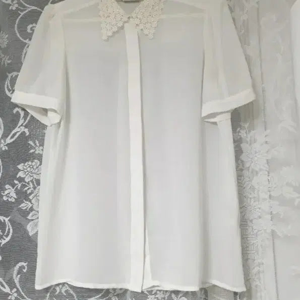 [BUNJANG] CLOVIS Embroidered Lace Collar Blouse / (오늘특가) CLOVIS 자수 레이스 카라 블라우스