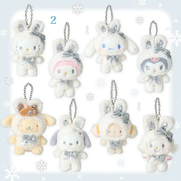 [BUNJANG] Sanrio Fuwa Fuwa Snow Rabbit Kitty Mascot / 산리오 후와후와 스노우래빗 키티 마스코트