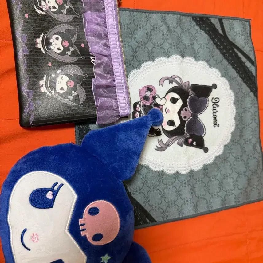 [BUNJANG] Kuromi Set Pouch and Handkerchief / 쿠로미 세트