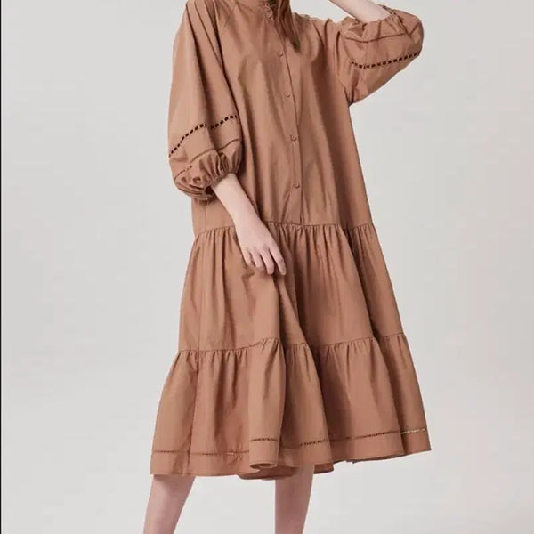[BUNJANG] TIME Tiered Shirring One-Piece Dress TM2A7-WOP213W / 타임 티어드 셔링 원피스 TM2A7-WOP213W