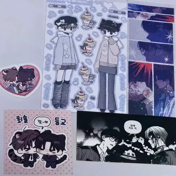 [BUNJANG] Koeidm Chucheon Gwedamchulgeun 'Choi Sol' 'Choi Yo-won' 'Kim Sol-eum' Sticker Bundle Set / 괴담출근 괴출 재관국 최솔 최요원 김솔음  스티커 5장 일괄