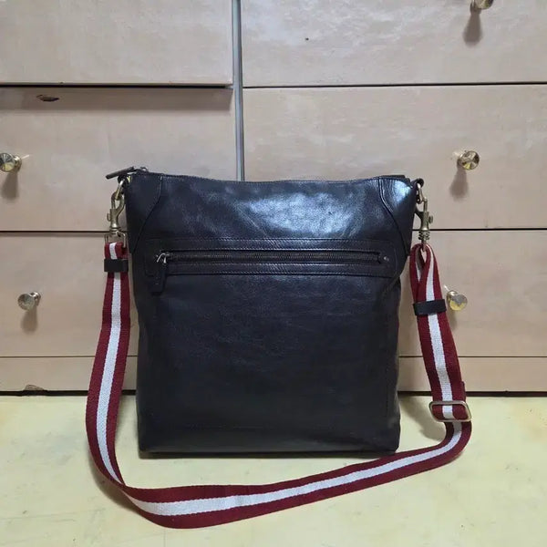 [BUNJANG] Bally Tayo AYHK Messenger Bag Dark Brown Calfskin Leather / 발리 정품 삼선 오리지널 메신저백 레더