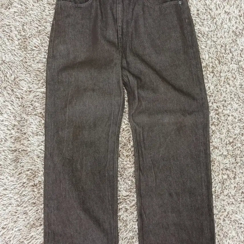 [BUNJANG] Orari Brown Hard Twist Wide Denim Pants Size 32 / 6102 오라리 브라운 하드 트위스트 와이드 데님 32