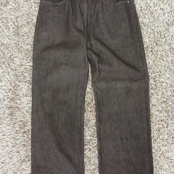 [BUNJANG] Orari Brown Hard Twist Wide Denim Pants Size 32 / 6102 오라리 브라운 하드 트위스트 와이드 데님 32
