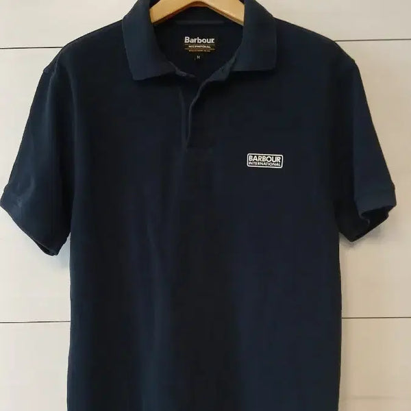 [BUNJANG] Barbour International Navy Short Sleeve Polo Shirt - Size M / barbour 바버 인터내셔널 반팔 카라티 네이비 M사이즈