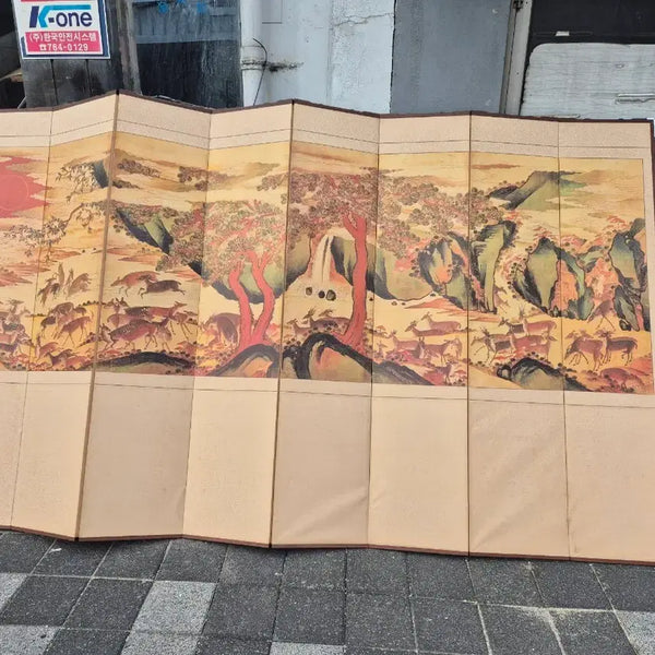 [BUNJANG] 8-Panel Minhwa Folding Screen / 35  158  센치8폭 민화병풍가격제시판매